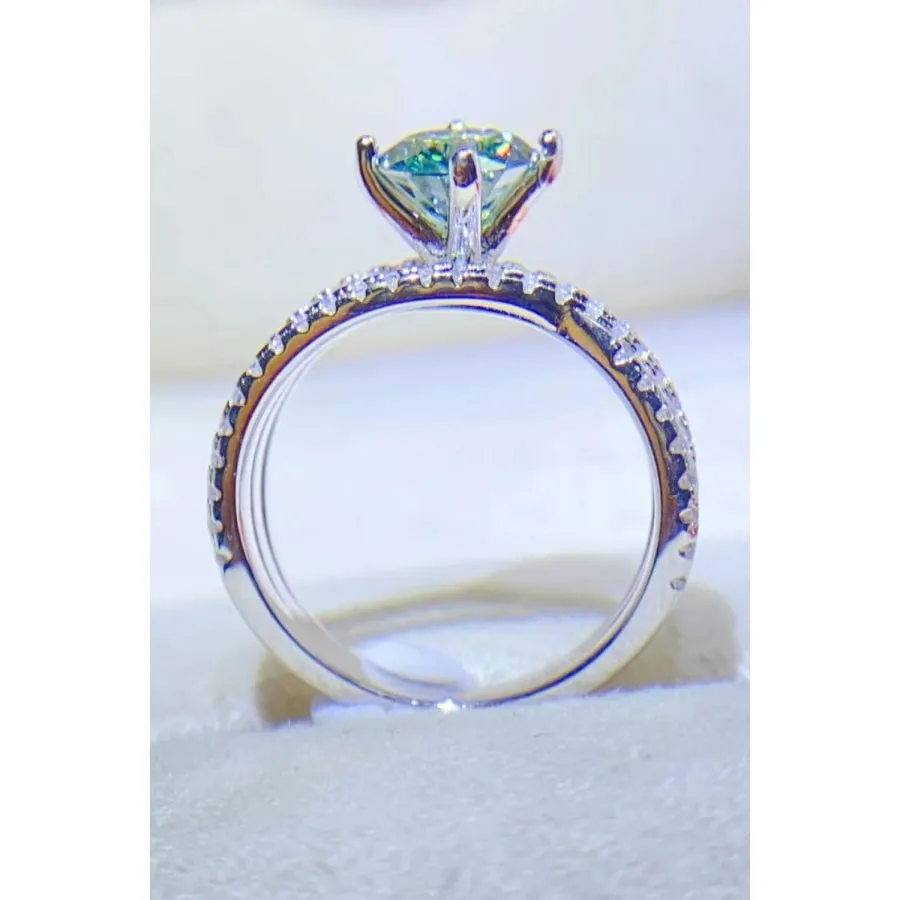 1 Carat Moissanite Contrast 925 Sterling Silver Ring