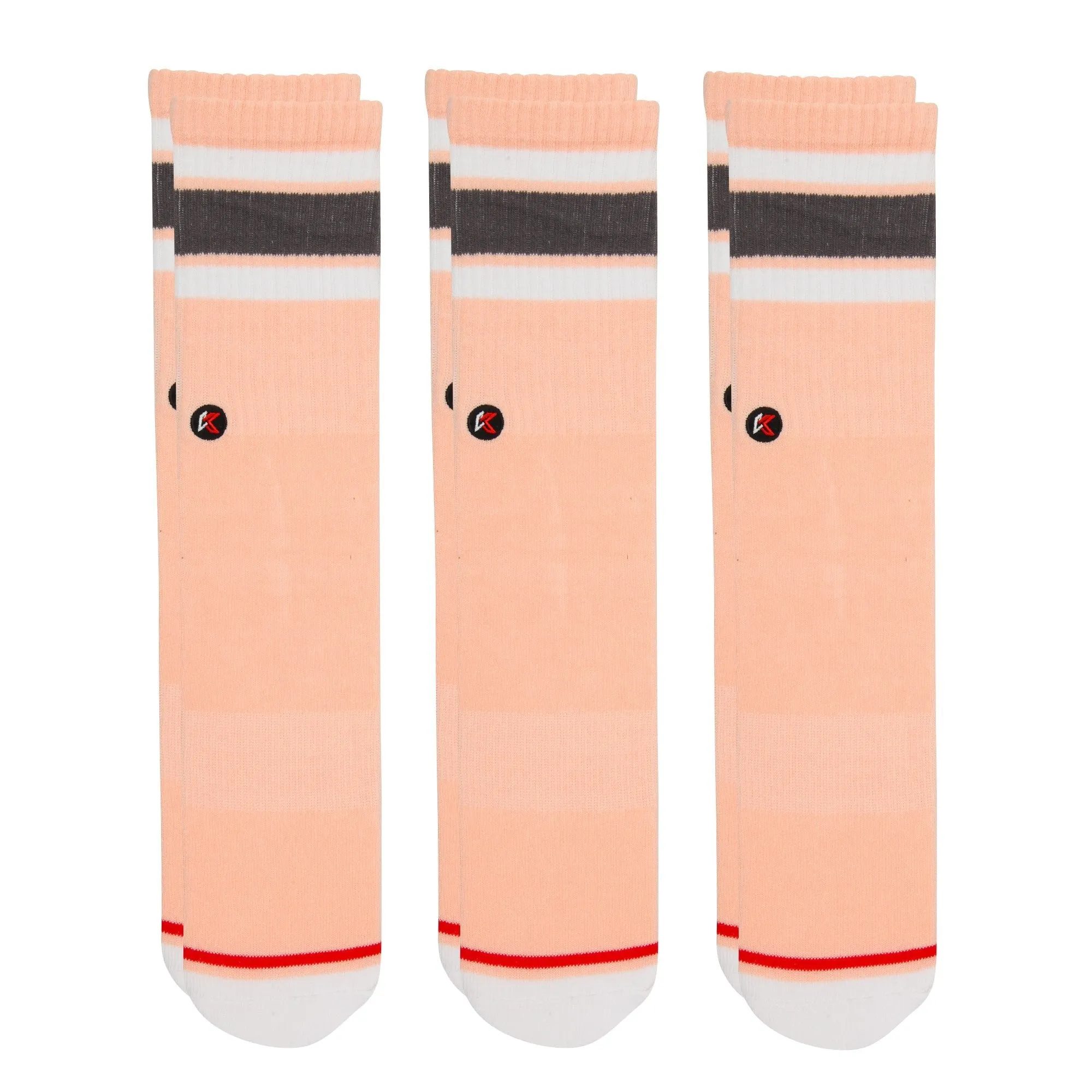 3 Pack Salmon Crew Sock