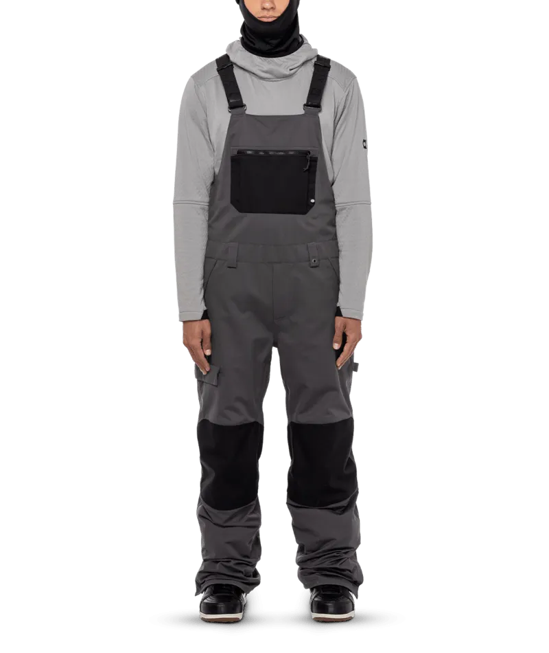 686 Hot Lap Insulated Bib Snowboard Pants Charcoal Colorblock 2024