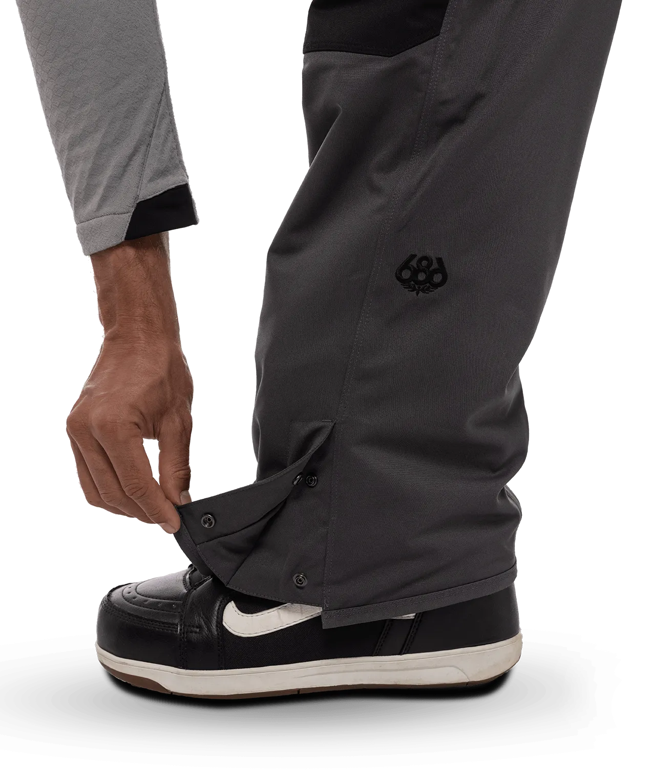 686 Hot Lap Insulated Bib Snowboard Pants Charcoal Colorblock 2024