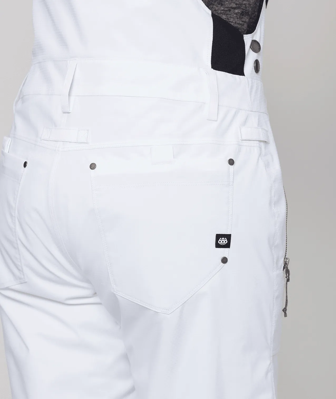 686 Women's Black Magic Insulated Bib Snowboard Pants White Geo Jacquard 2024