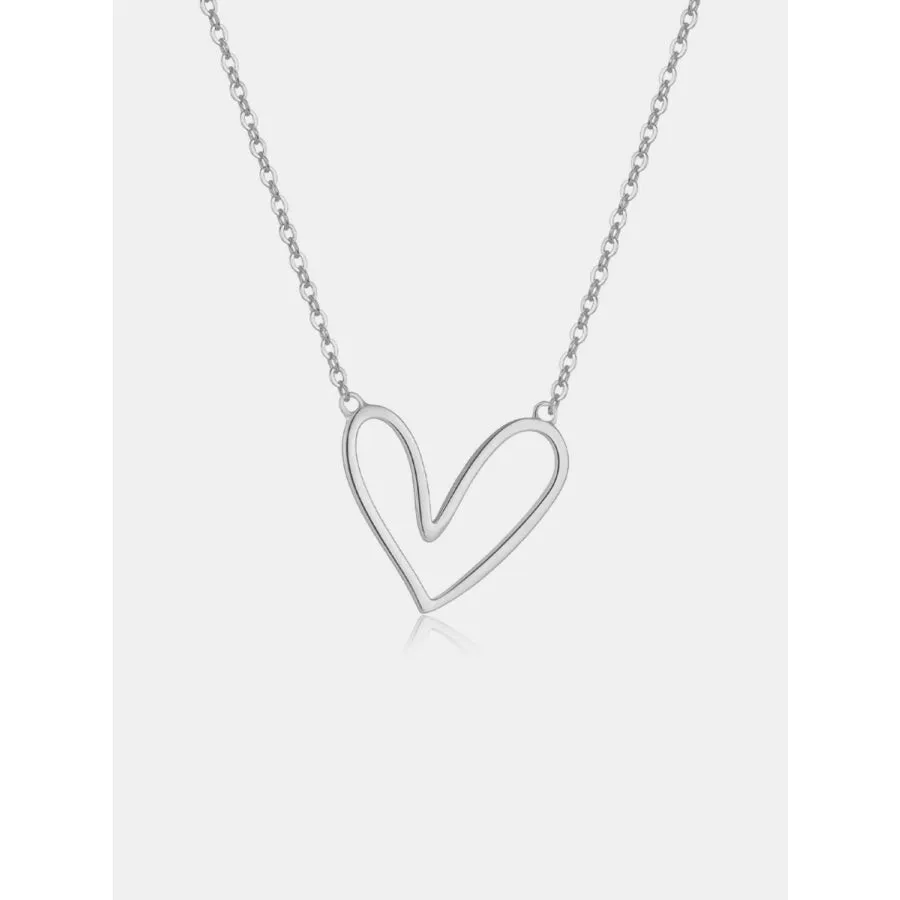 925 Sterling Silver Heart Pendant Necklace