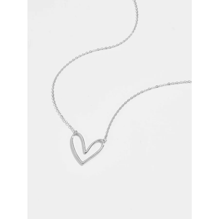 925 Sterling Silver Heart Pendant Necklace