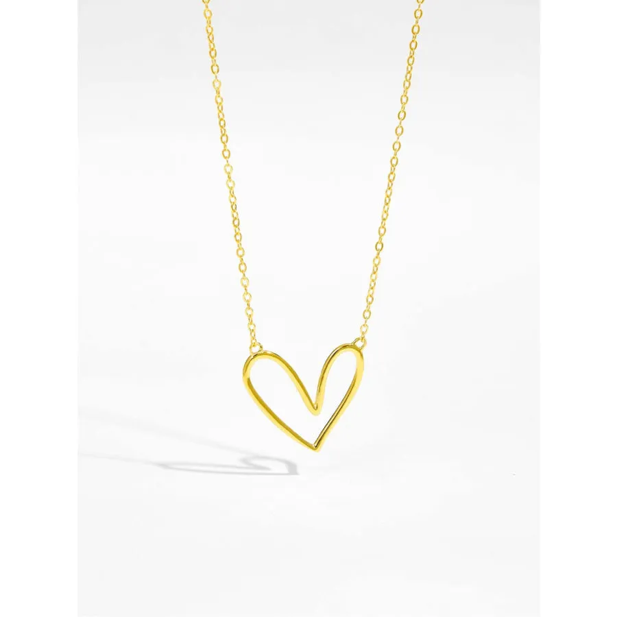 925 Sterling Silver Heart Pendant Necklace