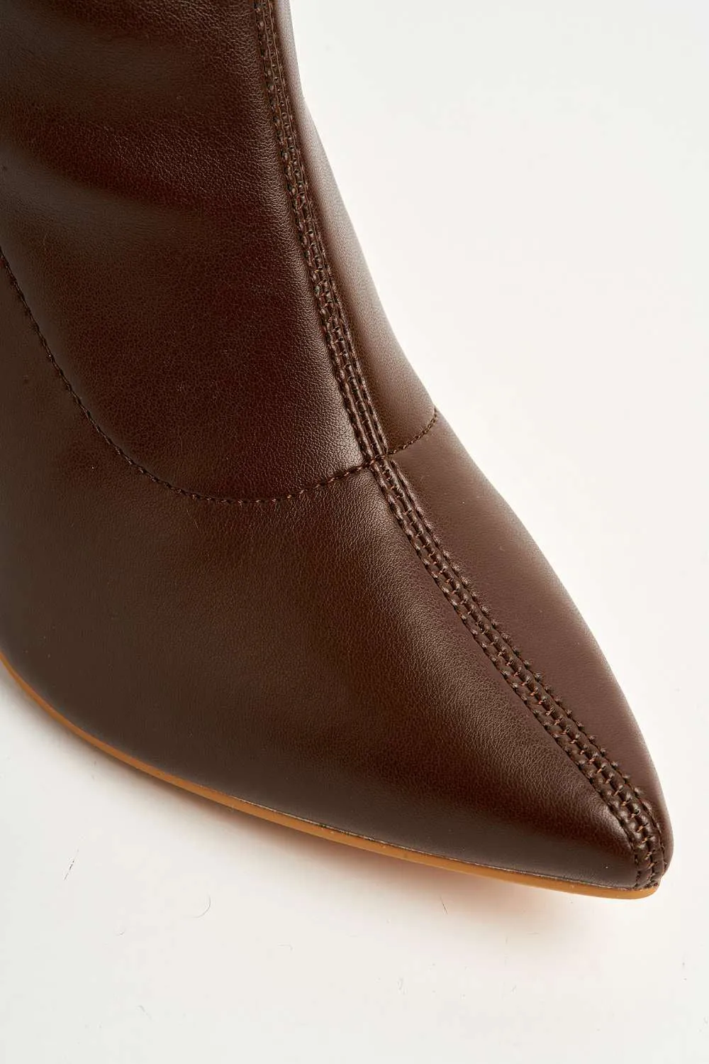 Aayat Pointed Toe Heeled Boots in Brown