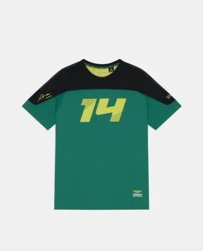 Aston Martin F1 Kimoa Fernando Alonso #14 Color Block T-Shirt - Green