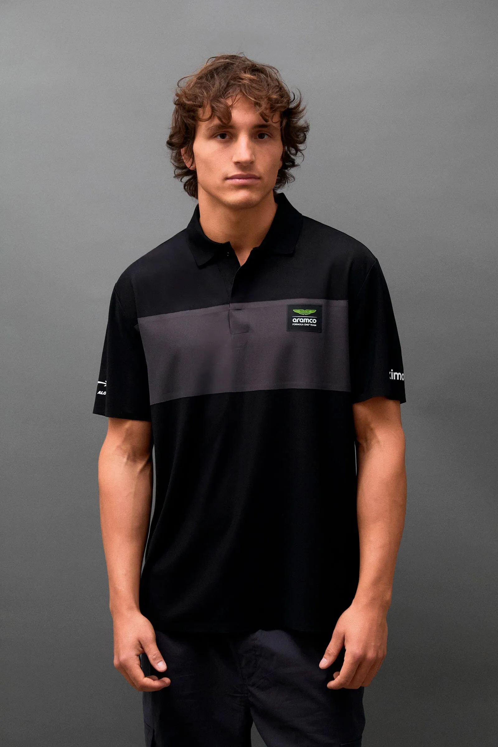 Aston Martin F1 Kimoa Fernando Alonso Minimal Polo Shirt - Black/Green