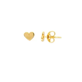 Aura by Martin Binder Gold Flat Heart Stud Earrings