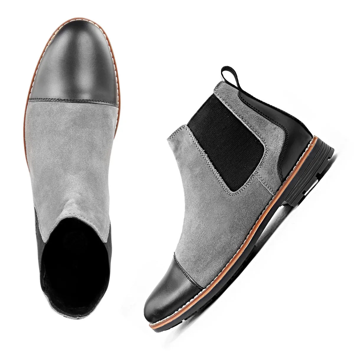 Bacca Bucci Genuine Smooth Leather Suede Boots | Chelsea Boots high end Urban Fashion