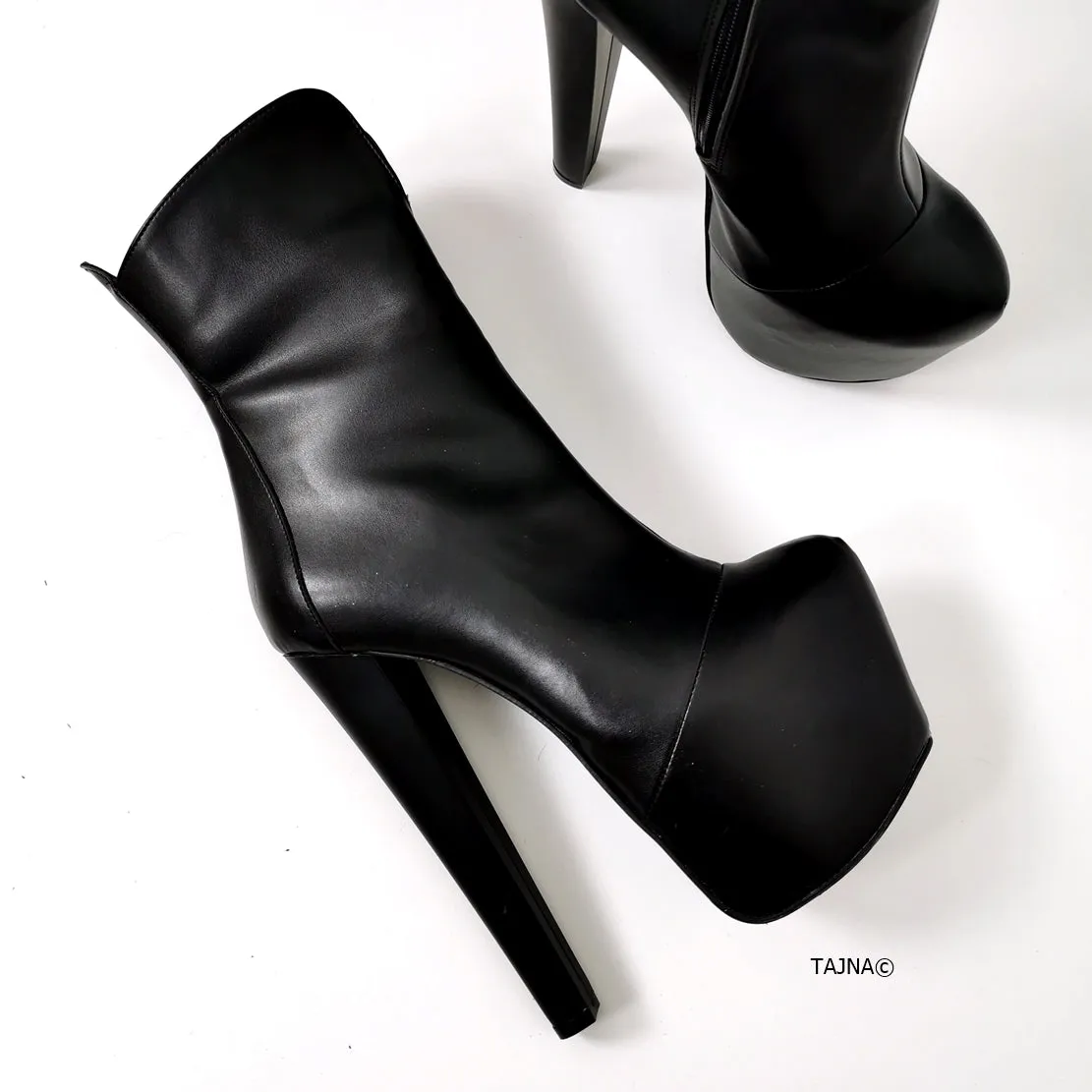 Black Classic Hidden Platform Boots