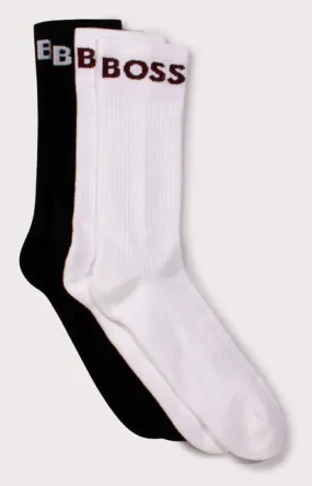 Boss 2 Pair Shoe Sock In White Black For Men