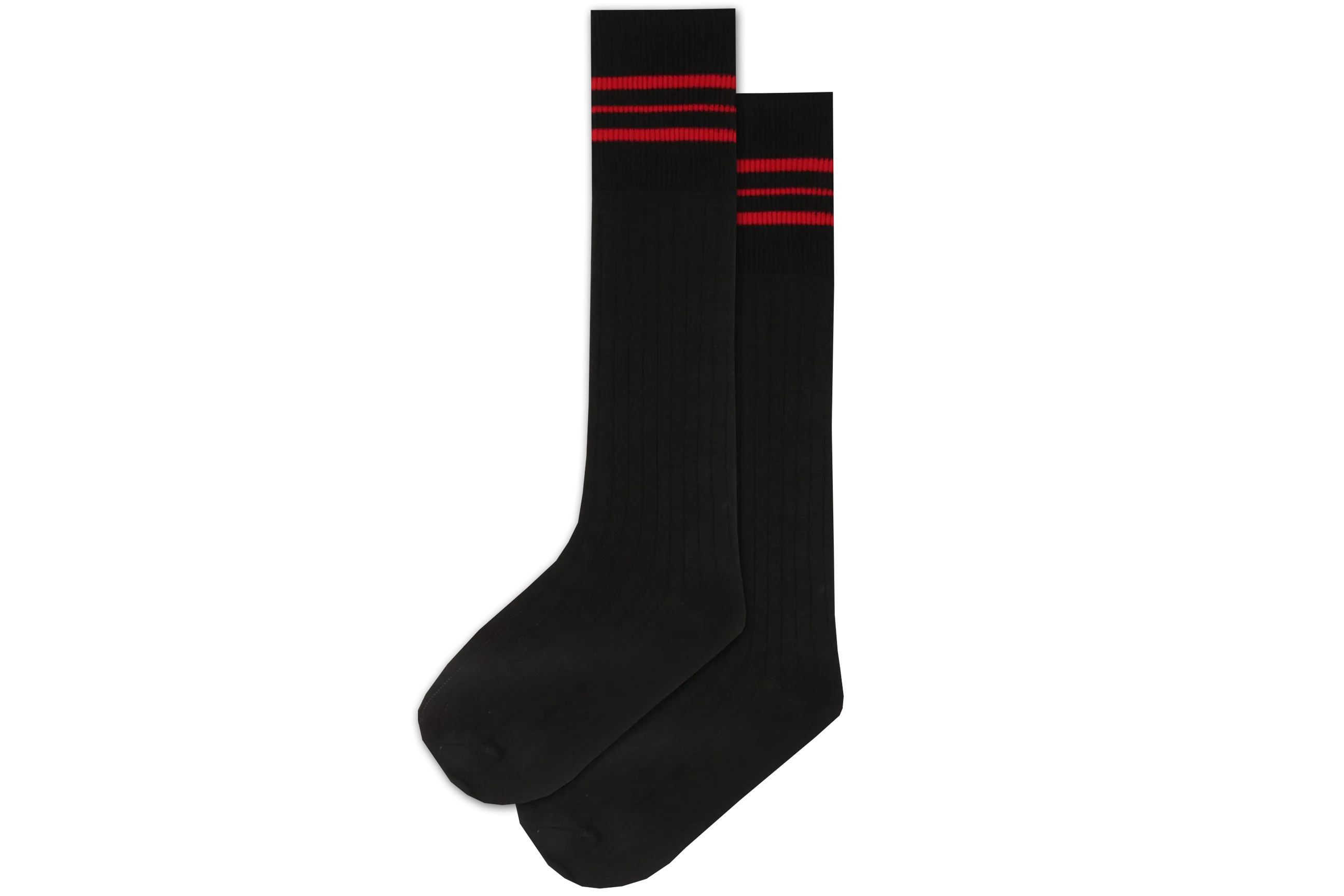 Boys 3/4 Striped Long Socks - Convent Blk/Red