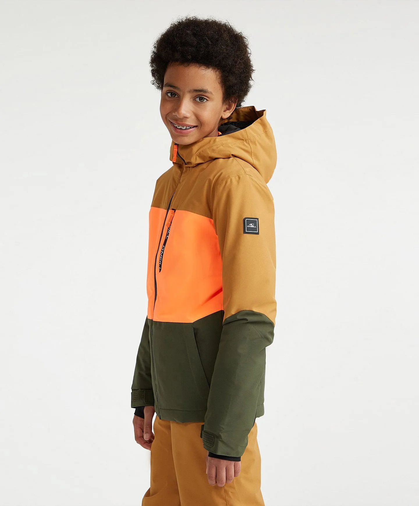 Boy's Carbonite Snow Jacket - Rich Caramel Colour Block