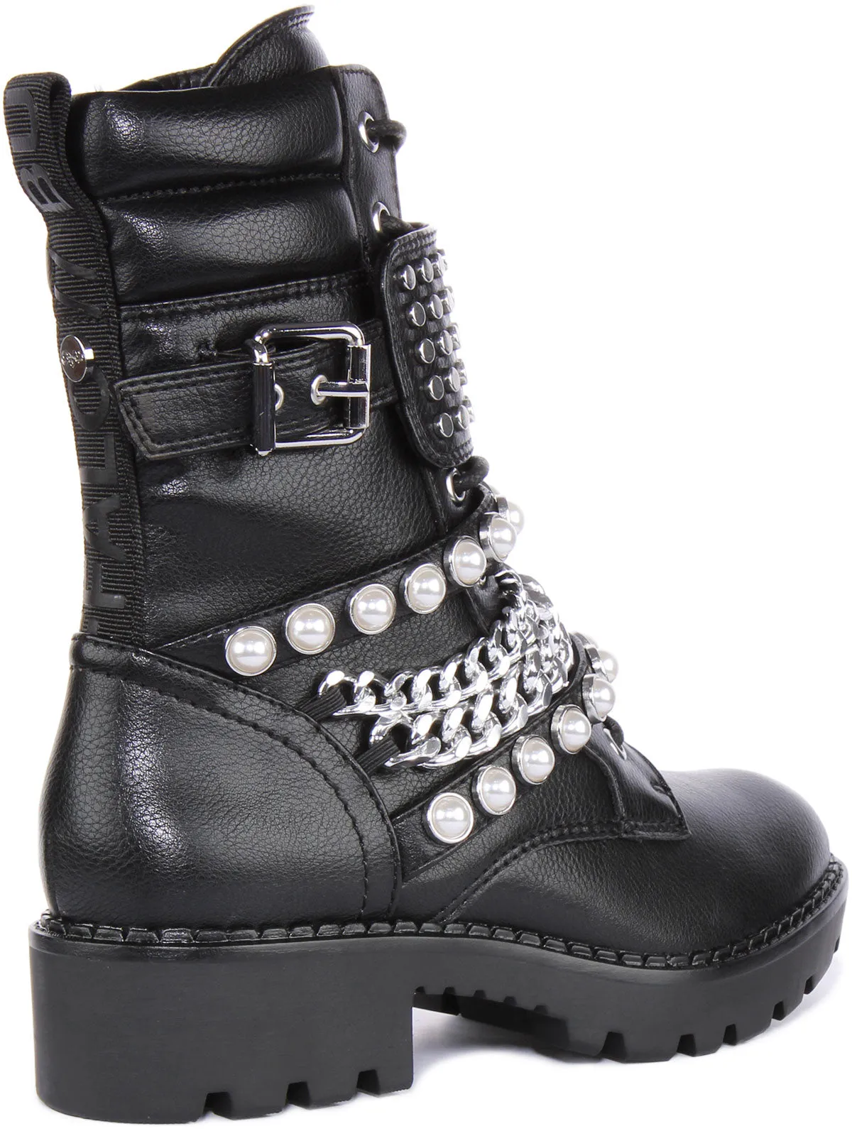 Buffalo Wave Stud Boot Combat In Black