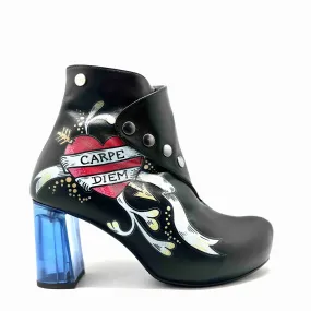 Carpe Diem- Black Tattoo ankle boot- limited Edition