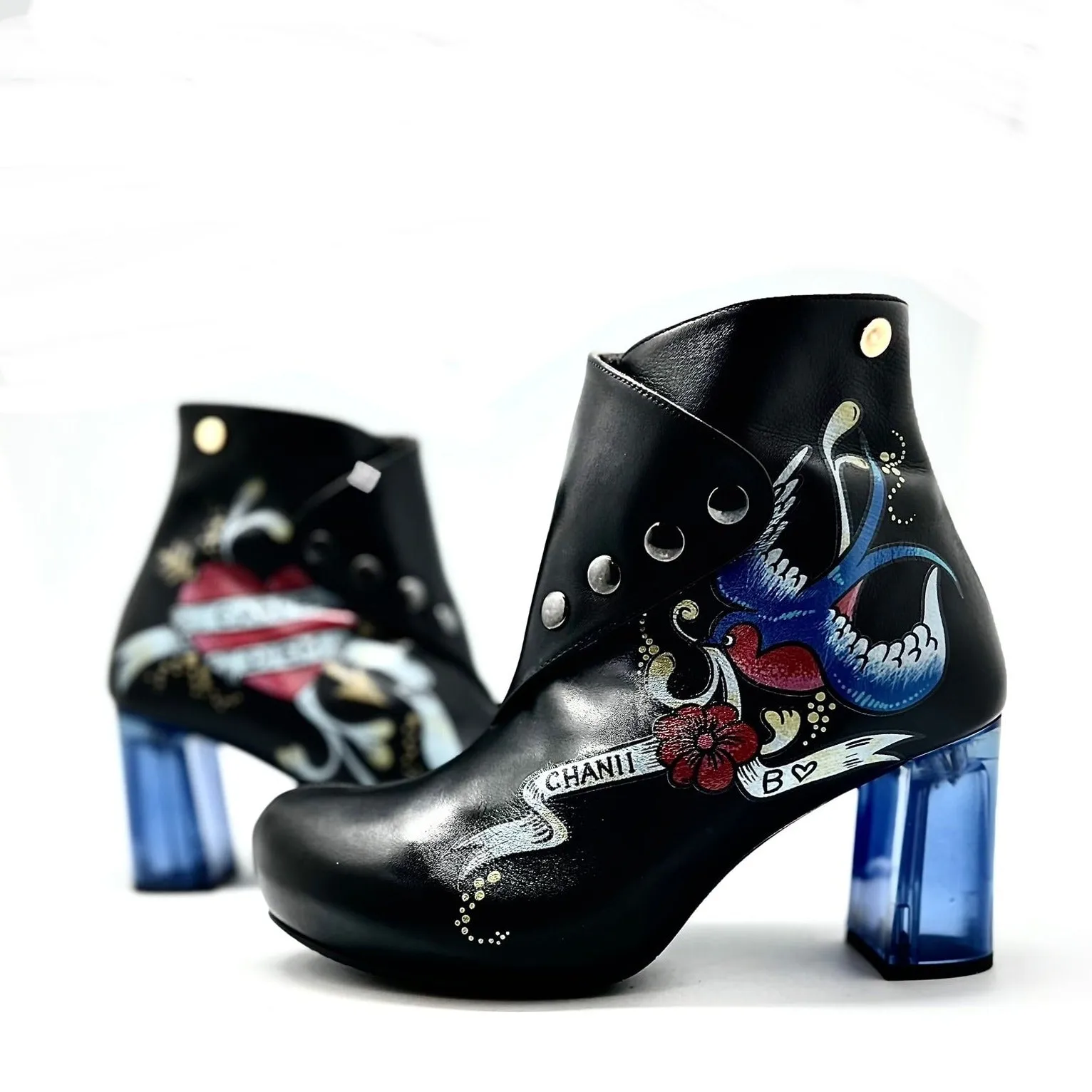 Carpe Diem- Black Tattoo ankle boot- limited Edition