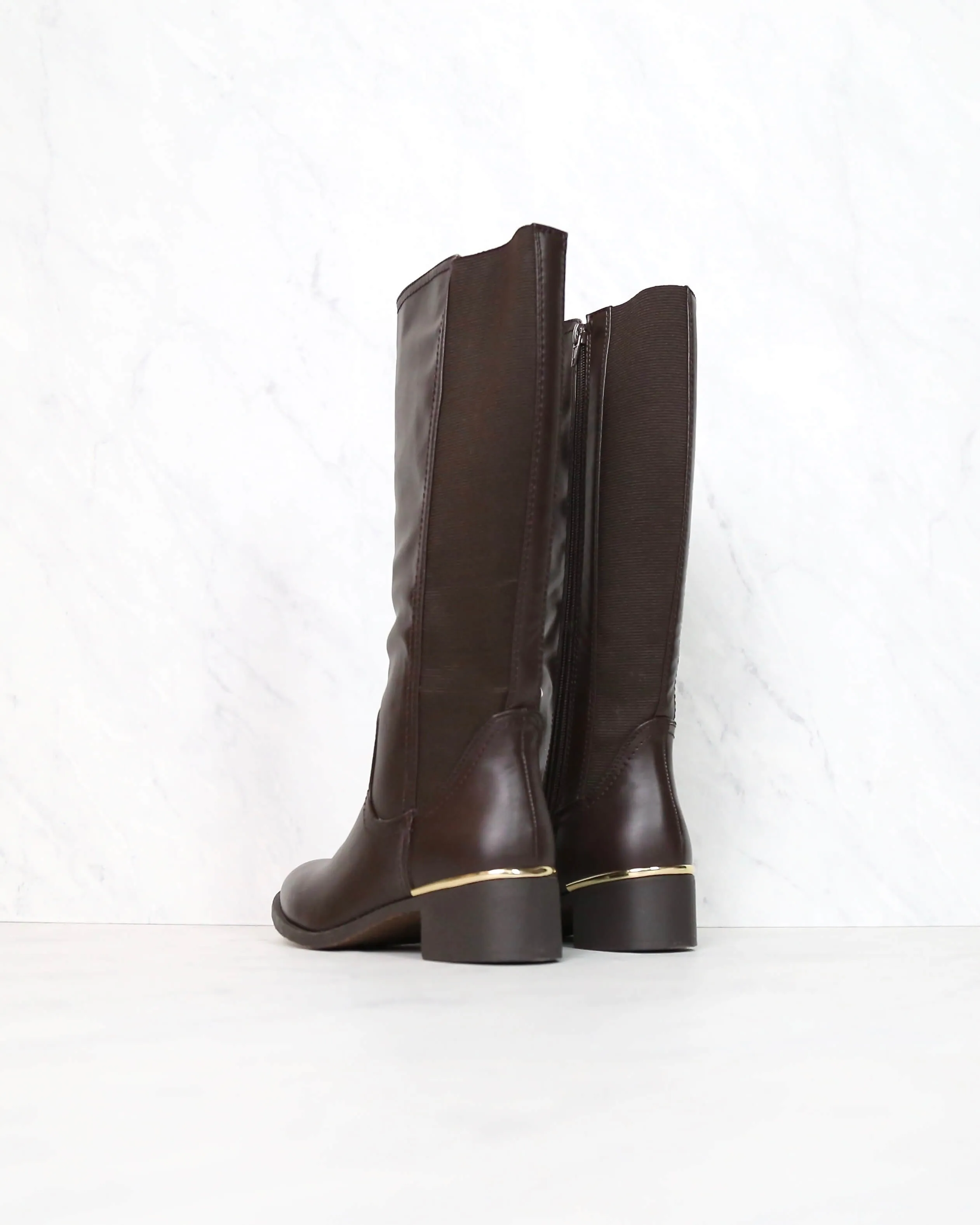 Classic Tall Riding Boots in Brown