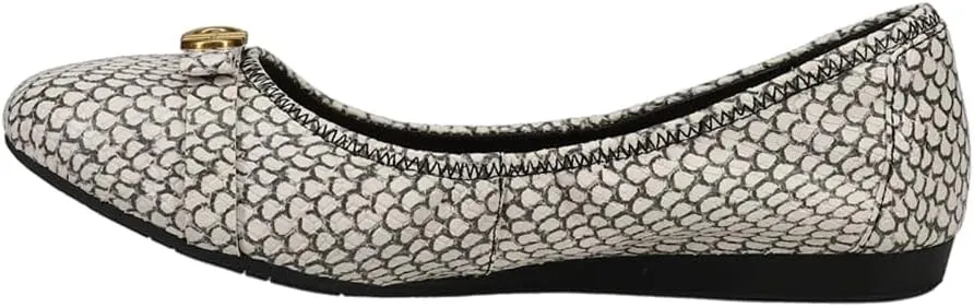 Cole Haan Tova Black/White Snake Print Slip On Rounded Toe Classic Ballet Flats