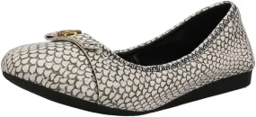 Cole Haan Tova Black/White Snake Print Slip On Rounded Toe Classic Ballet Flats