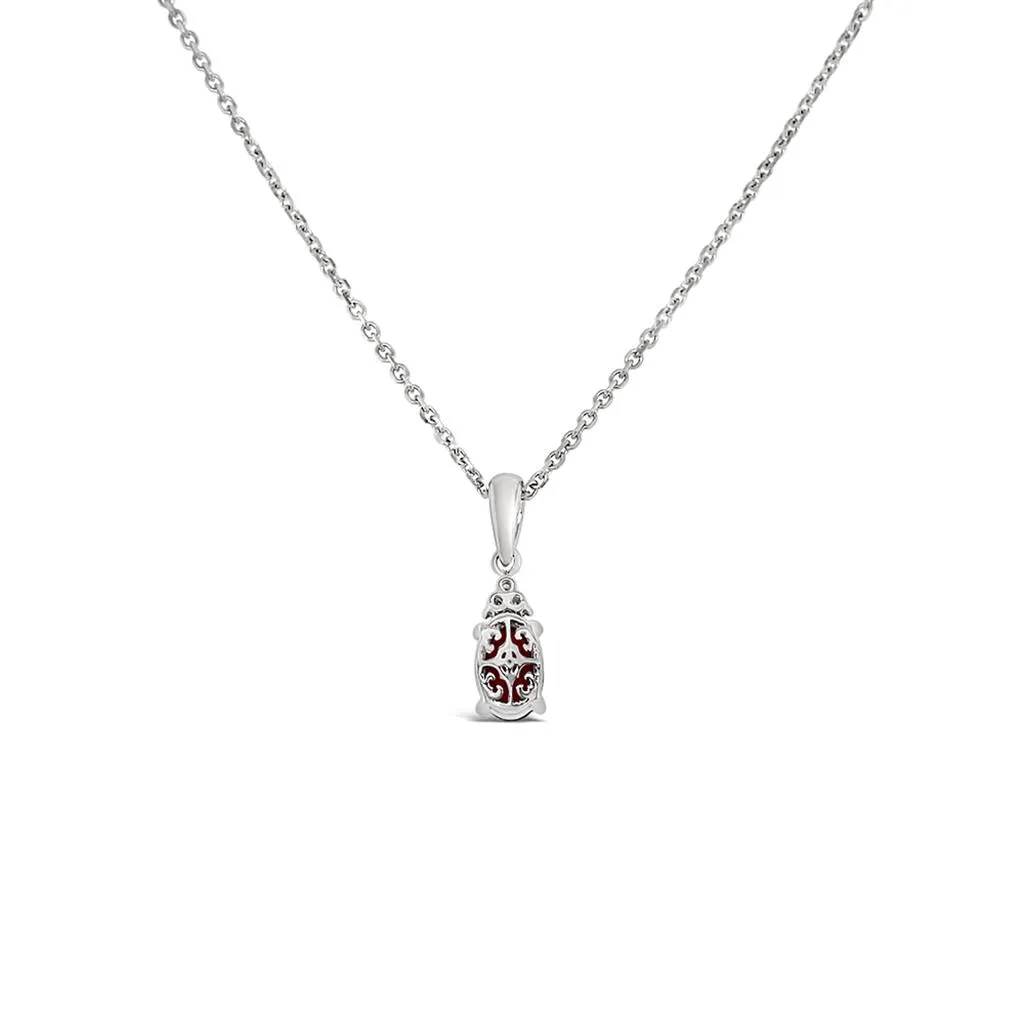 Color by Martin Binder Oval Garnet & Diamond Pendant Necklace