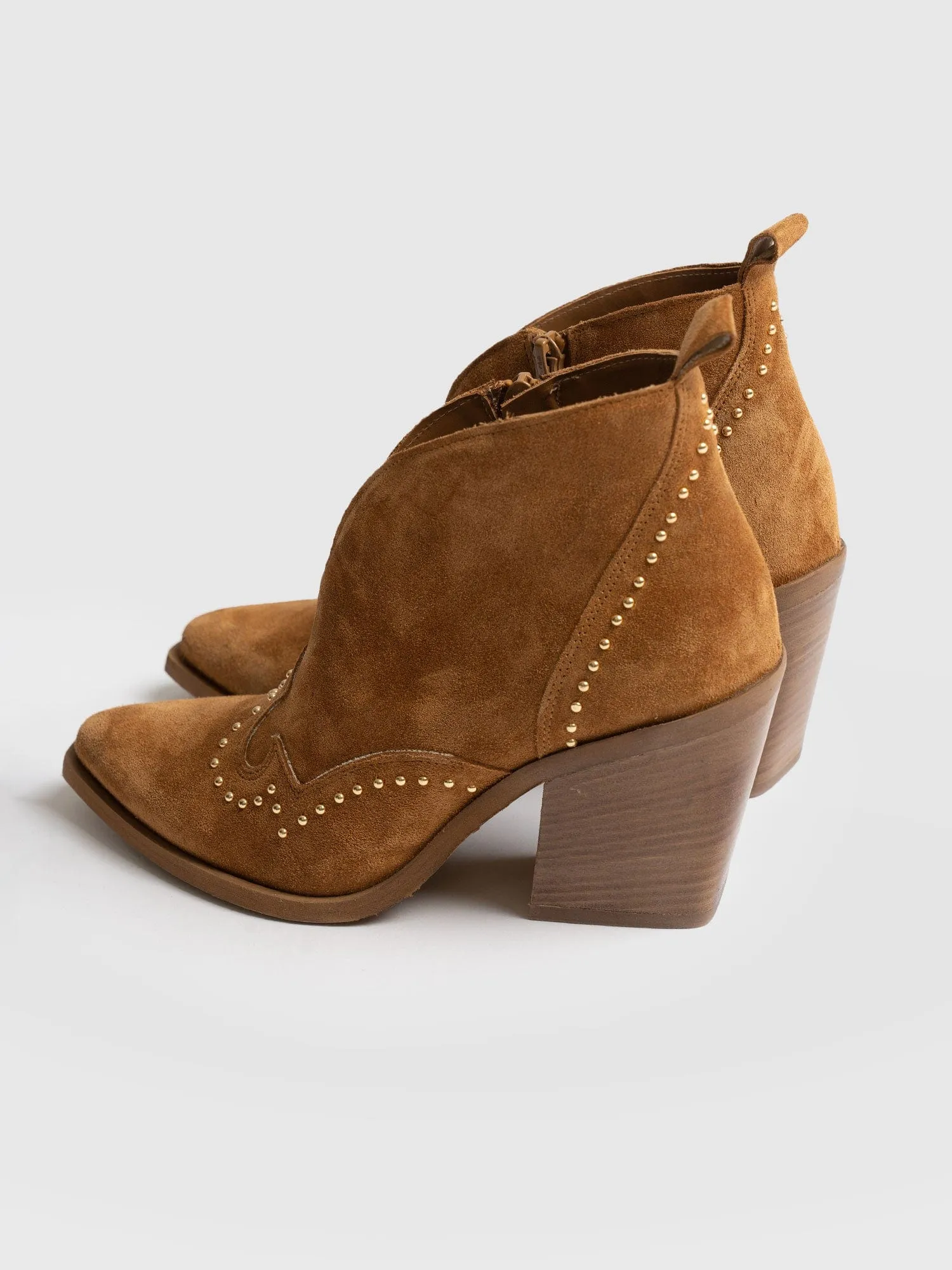 Dallas Studded Ankle Boot - Tan