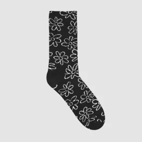 Flowers Allover Socks - Black