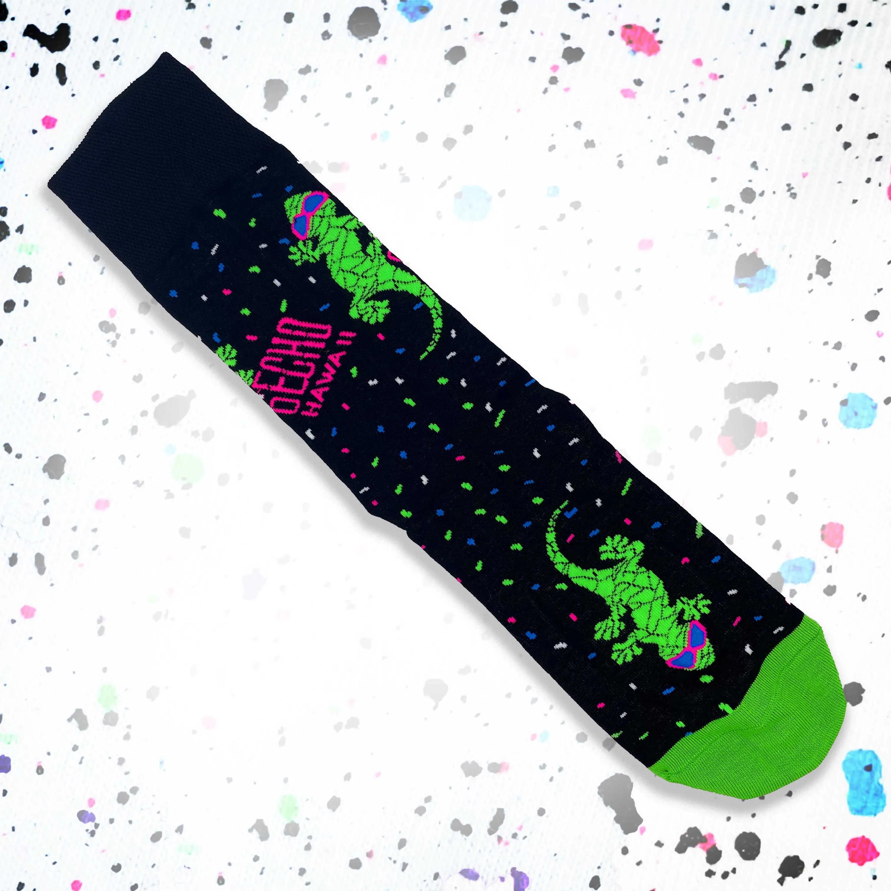 Gecko Splatter Party Socks