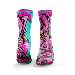 Graffiti Socks - Pink & Blue