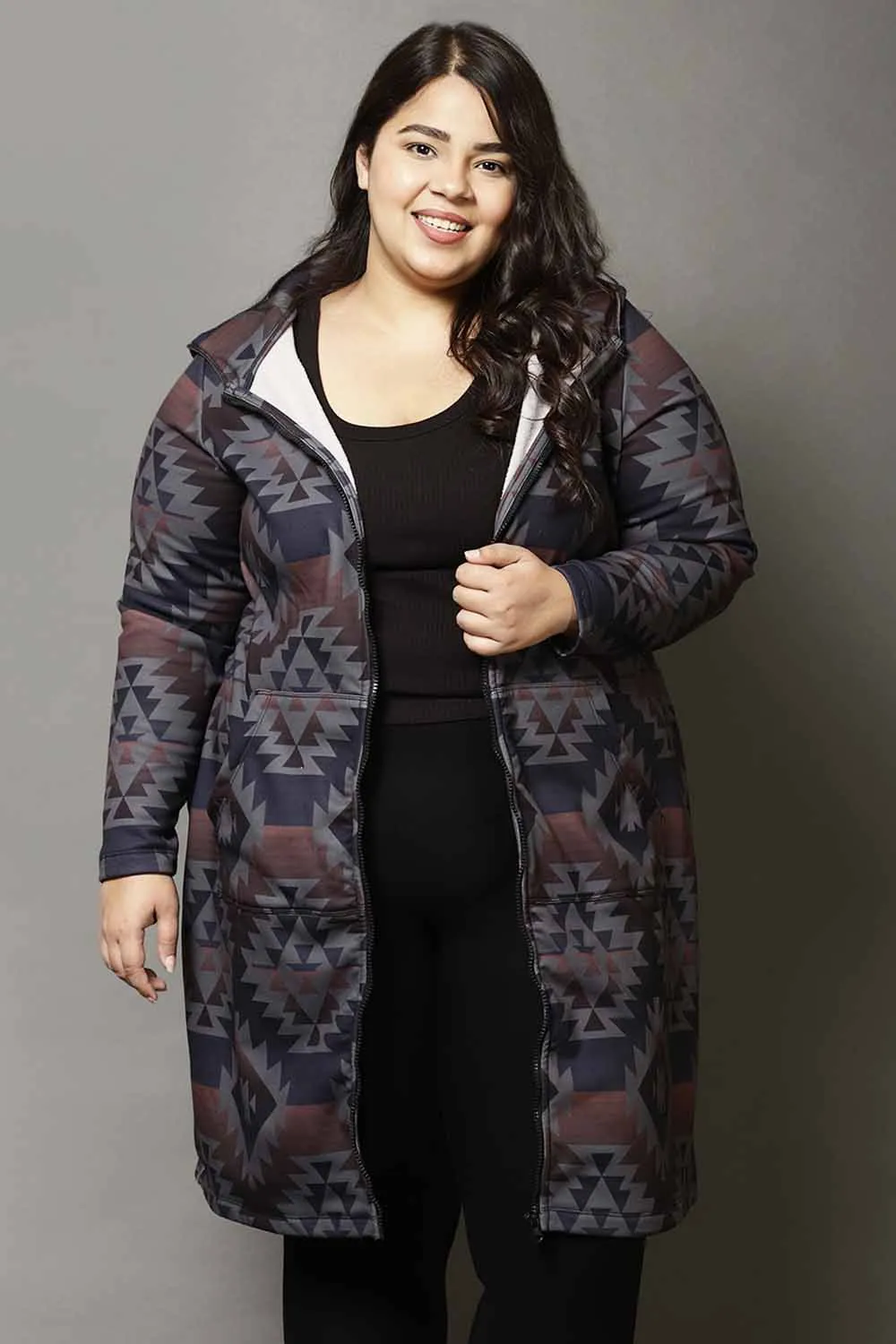 Grey Plus Size Jacket Dress