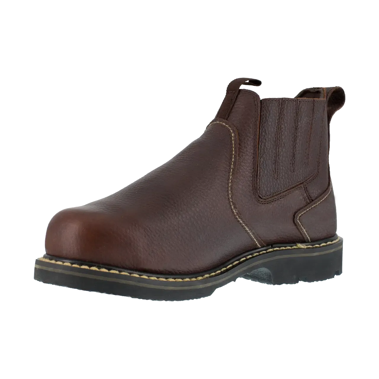 Groundbreaker Steel-Toe Slip-On 6 Inch Int Met Guard Work Boot Brown