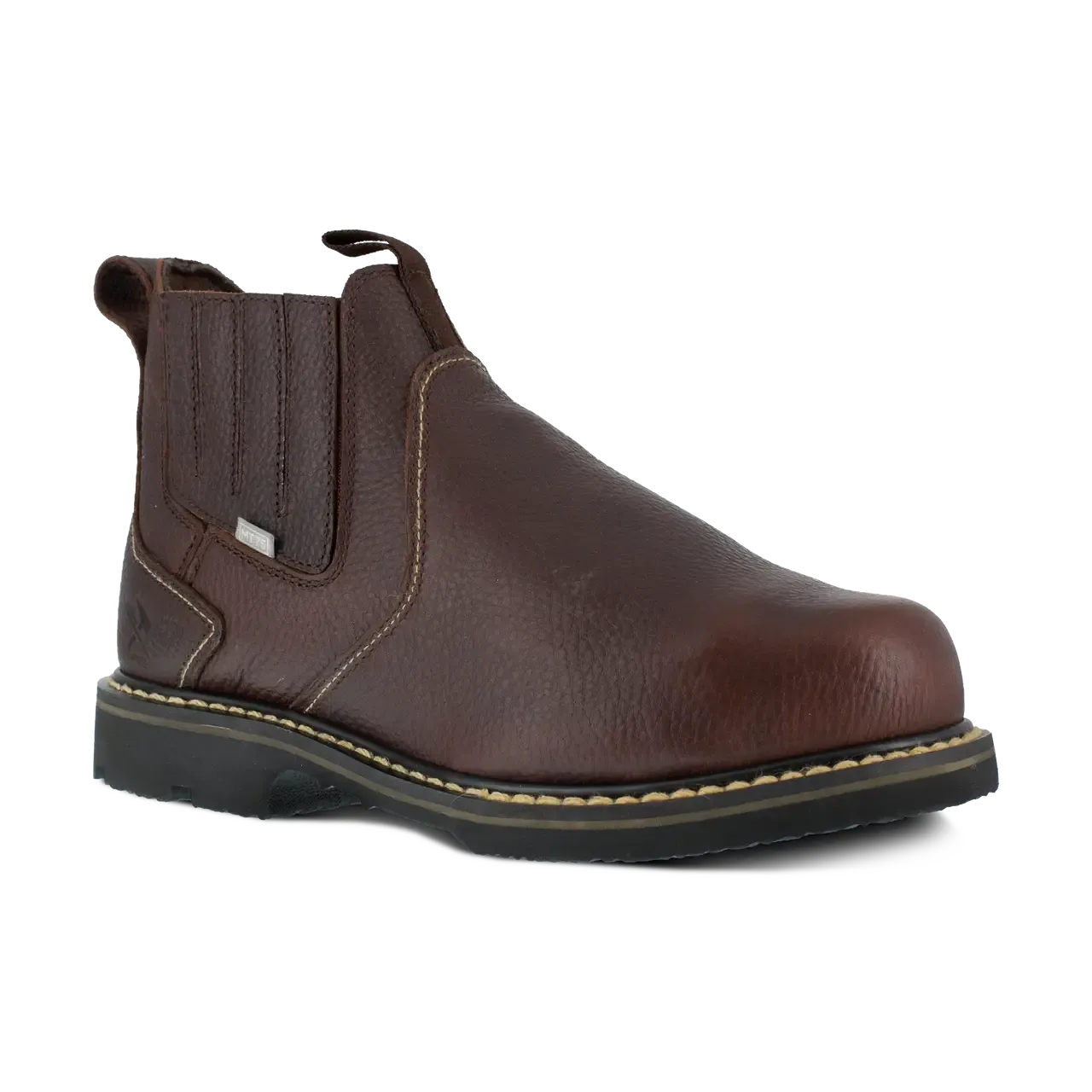 Groundbreaker Steel-Toe Slip-On 6 Inch Int Met Guard Work Boot Brown