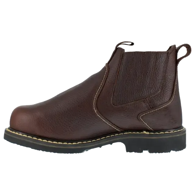 Groundbreaker Steel-Toe Slip-On 6 Inch Int Met Guard Work Boot Brown