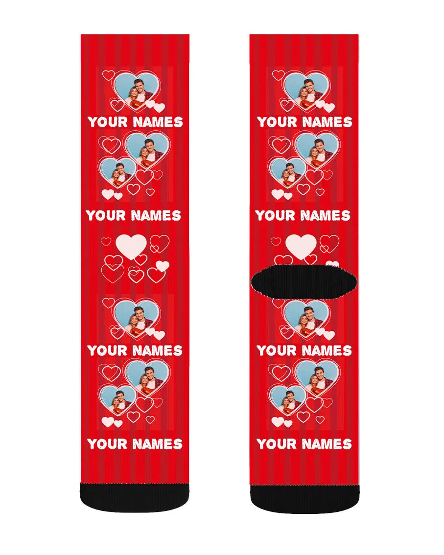 Hearts - Couple Face Socks