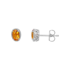 Irisa by Martin Binder Oval Rope Citrine Stud Earrings