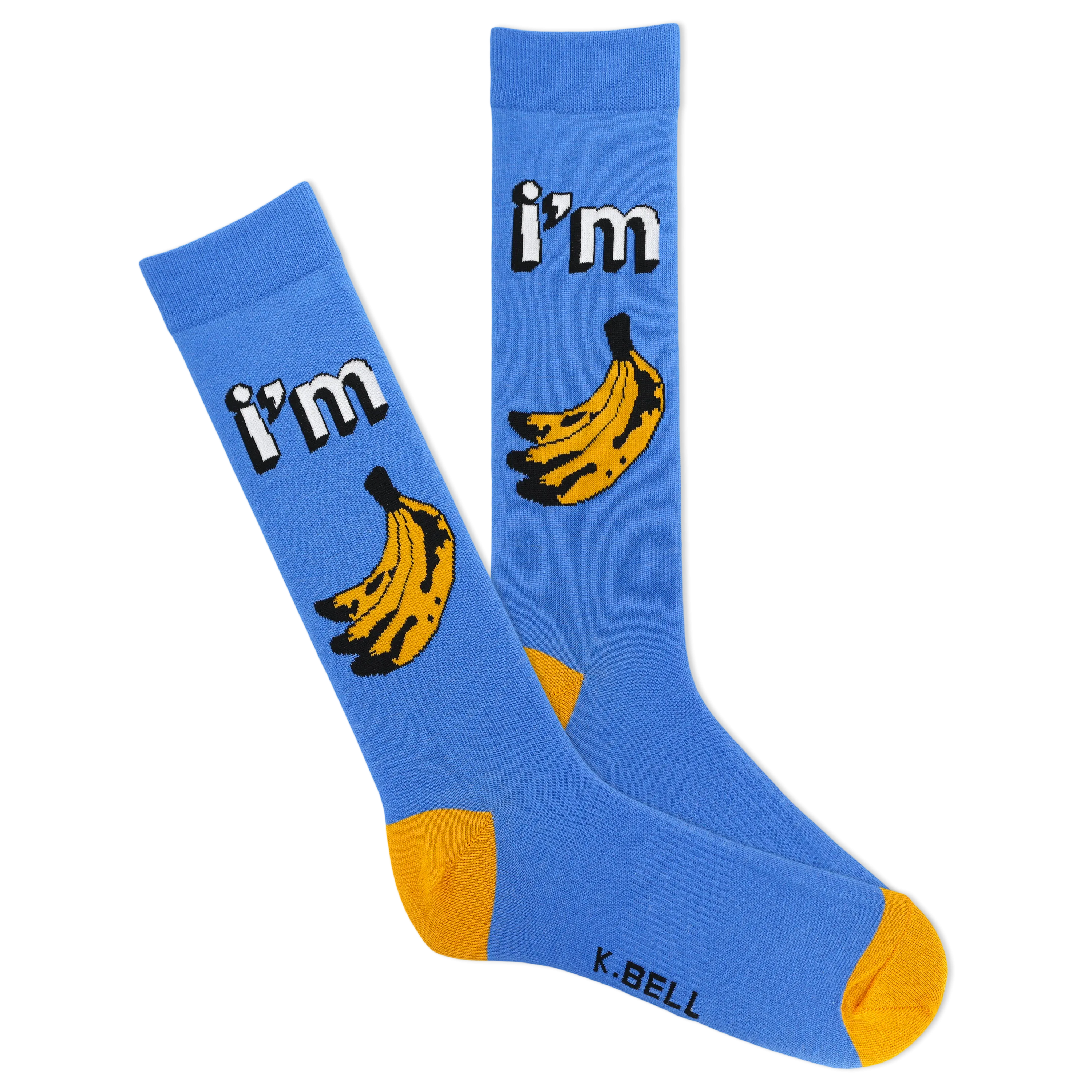 K.Bell Men's I'm Bananas Crew Sock