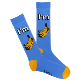 K.Bell Men's I'm Bananas Crew Sock