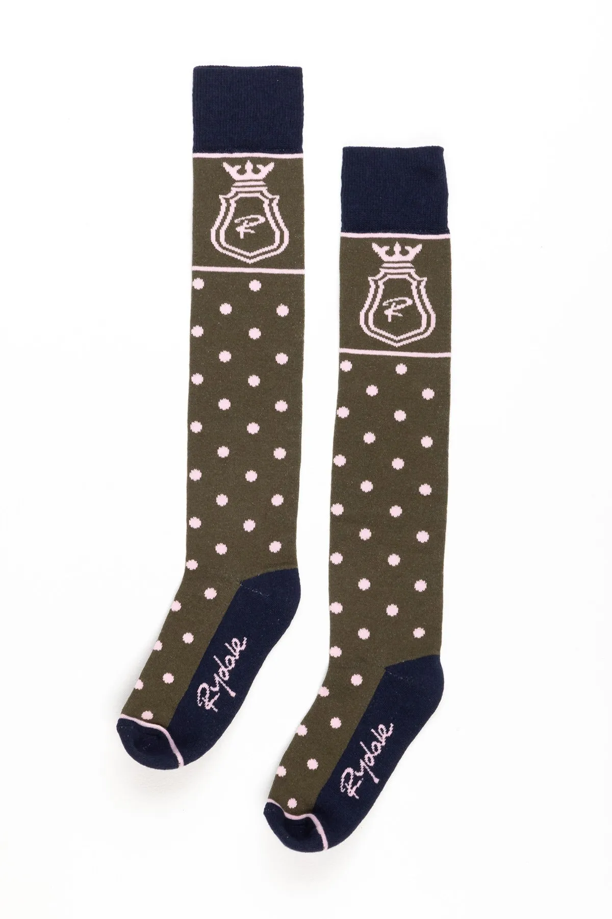 Ladies Polka Dot Knee Length Riding Socks