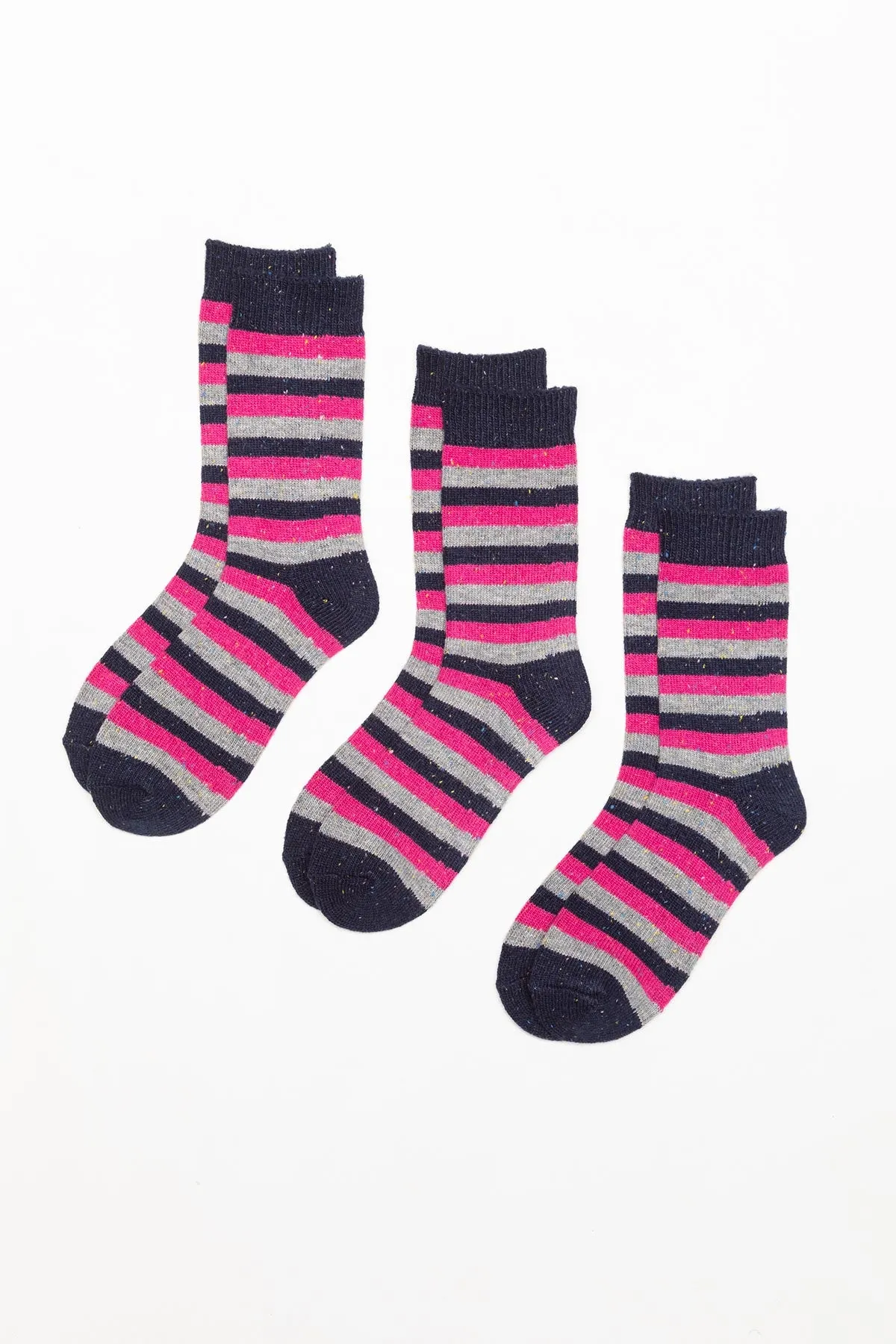 Ladies Striped Boot Socks (3 Pack)