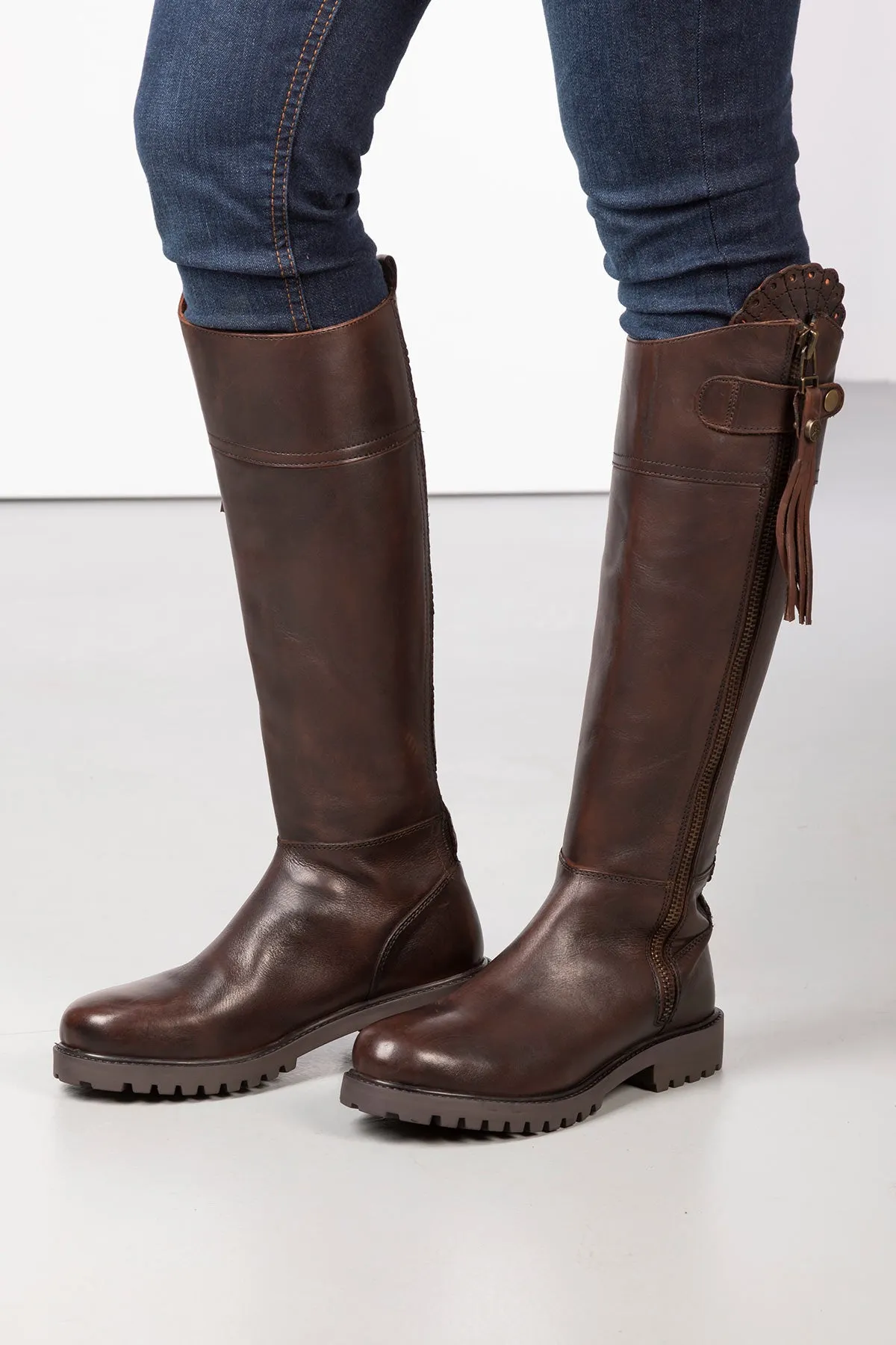 Ladies Tall Leather Country Boots - Haworth