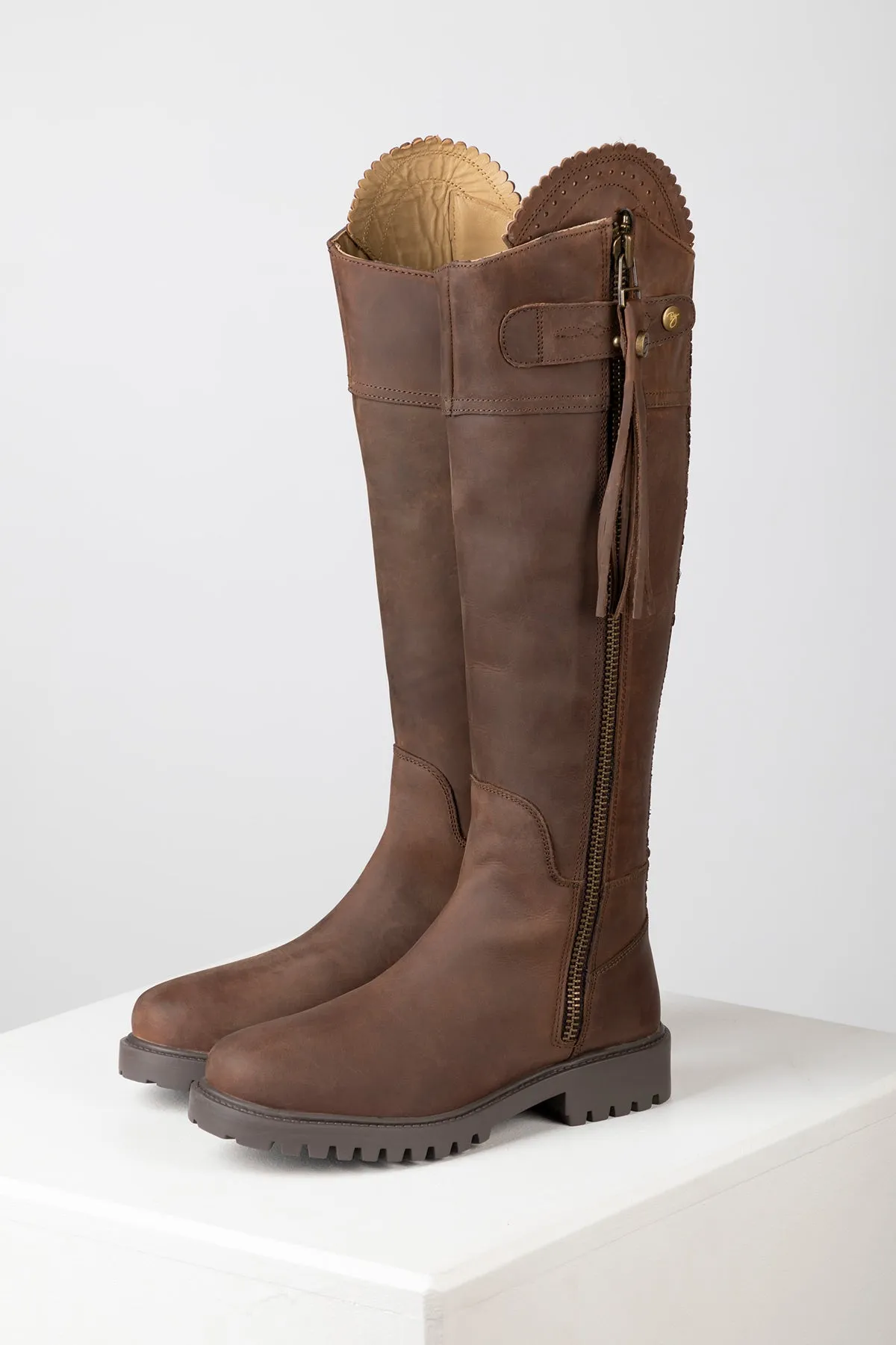 Ladies Tall Leather Country Boots - Haworth