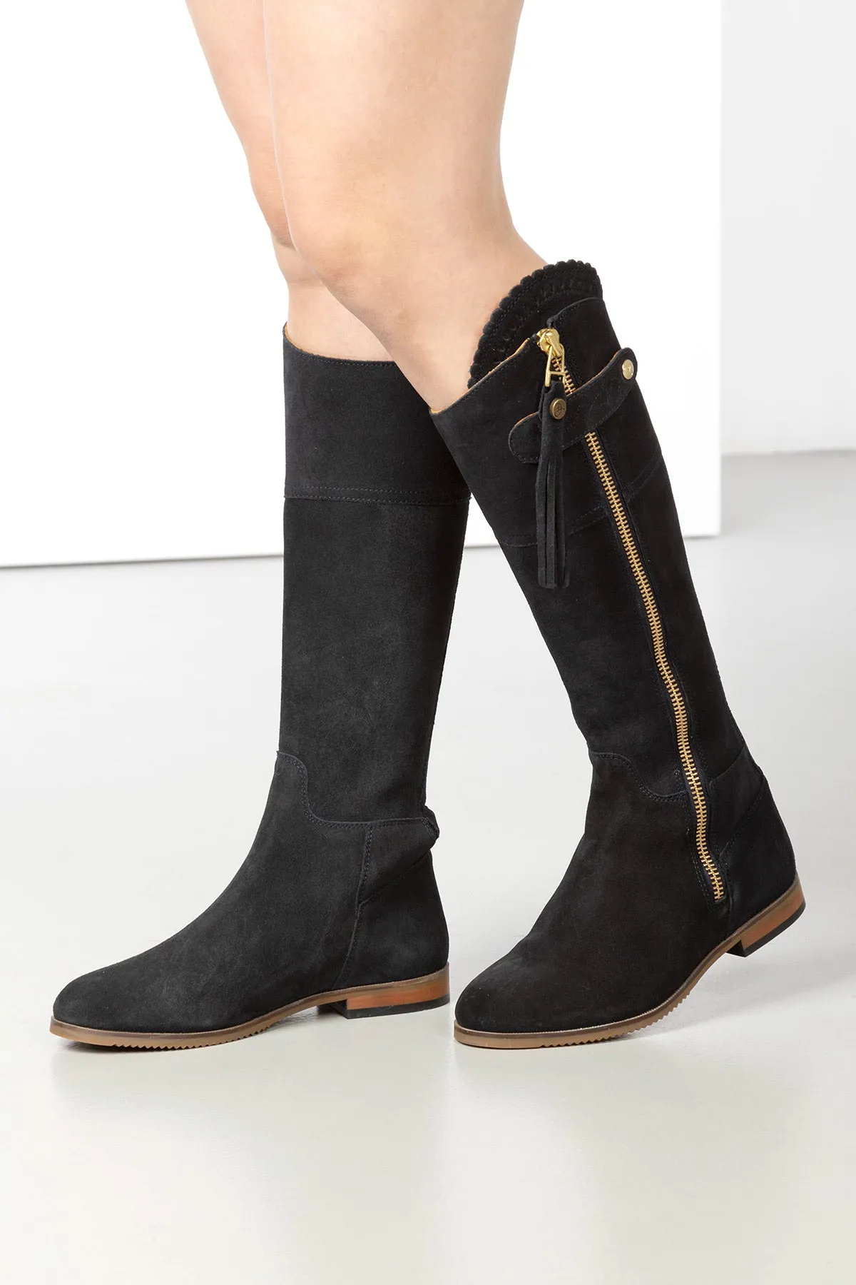 Ladies Tall Suede Country Boots - Helmsley