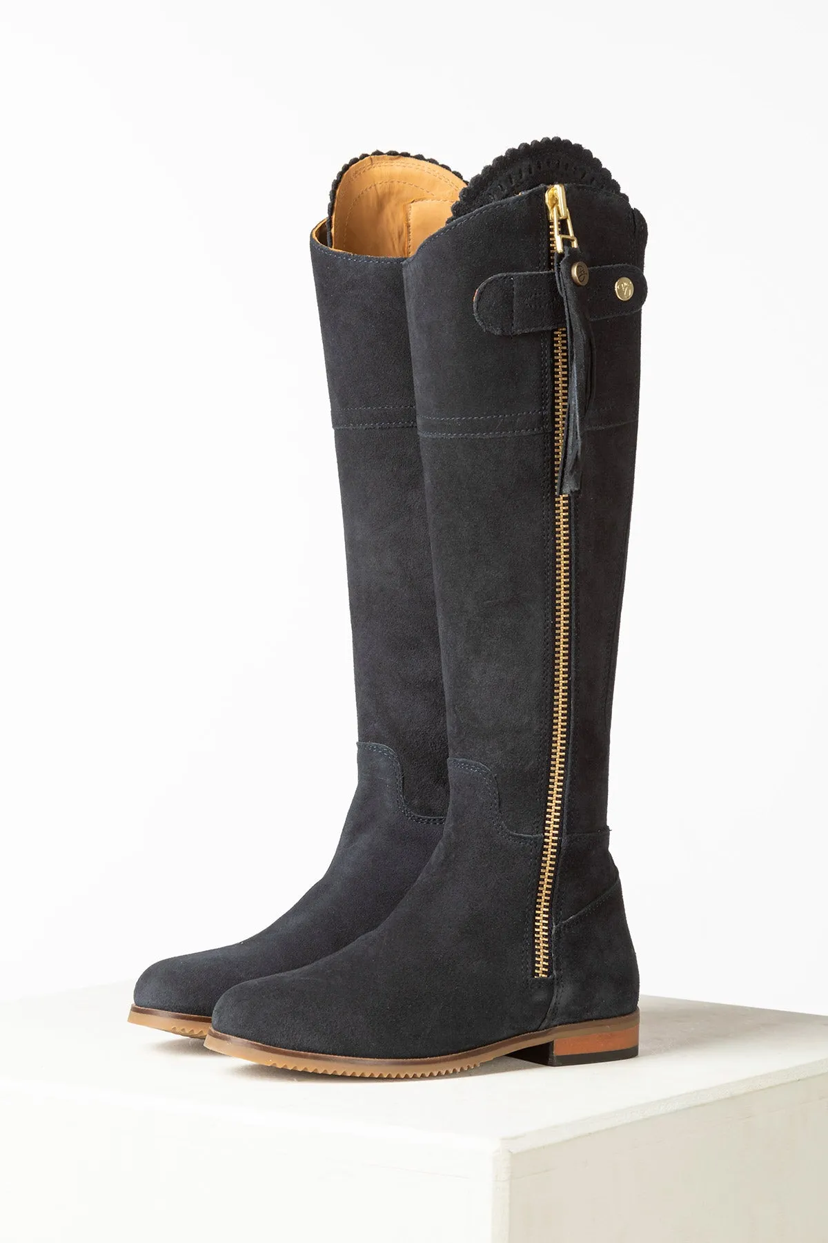 Ladies Tall Suede Country Boots - Helmsley