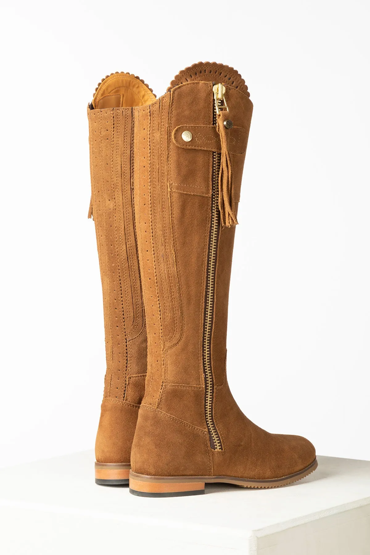 Ladies Tall Suede Country Boots - Helmsley