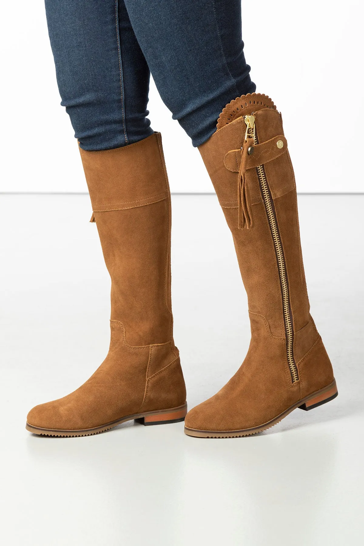 Ladies Tall Suede Country Boots - Helmsley