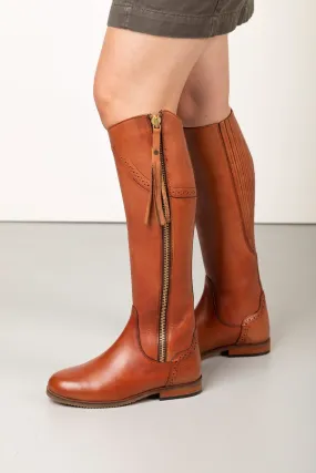 Ladies Tan Leather Riding Boots - Rievaulx