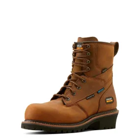 Logger Shock Shield Waterproof Insulated Composite Toe Work Boot Copper Brown