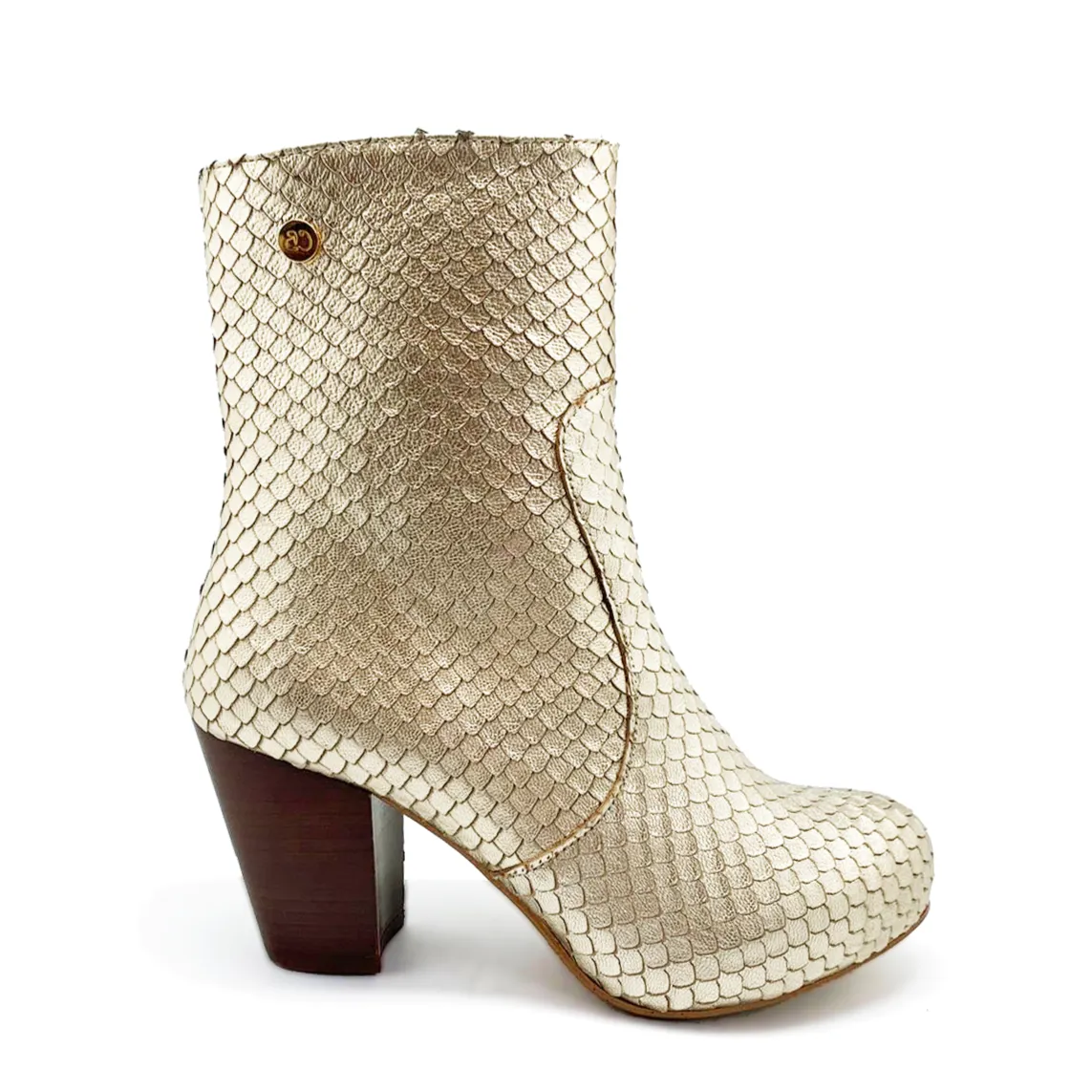 Mais Oui - Gold laser cut ankle boot