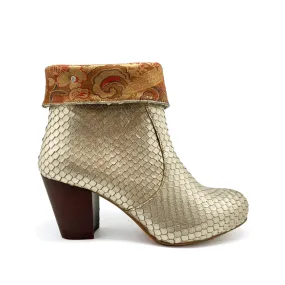 Mais Oui - Gold laser cut ankle boot