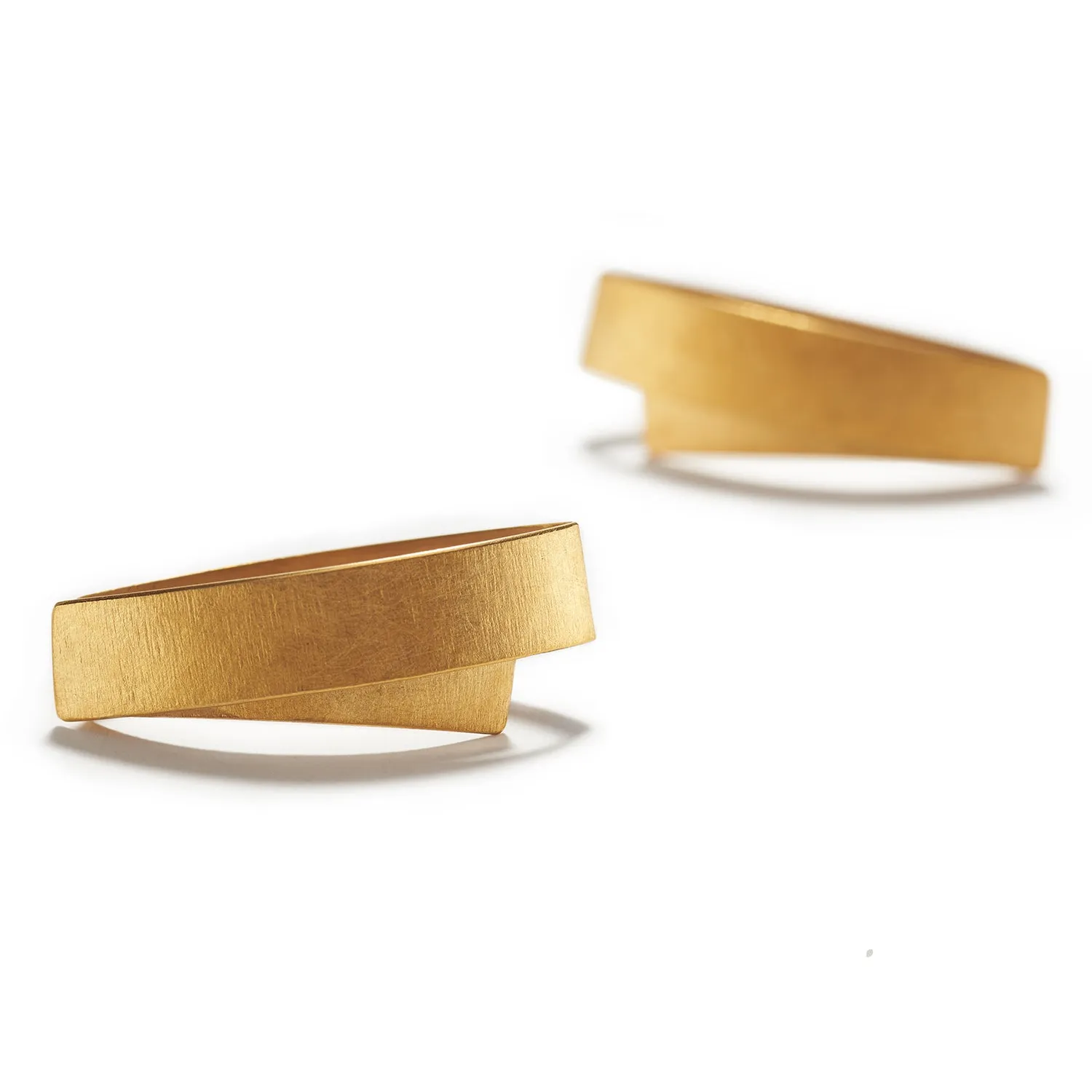 Medium Folded Gold Earrings