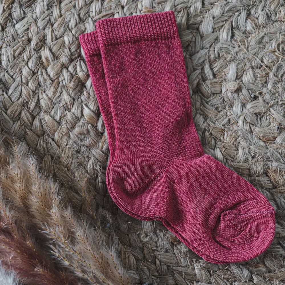 Meia Pata Raspberry Plain Knee Socks